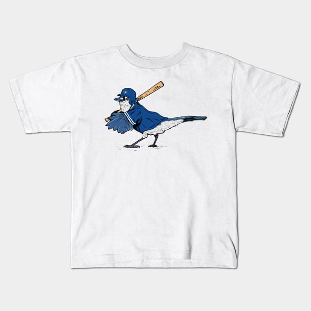 Toronto Blue Jay Baseball Kids T-Shirt by deancoledesign